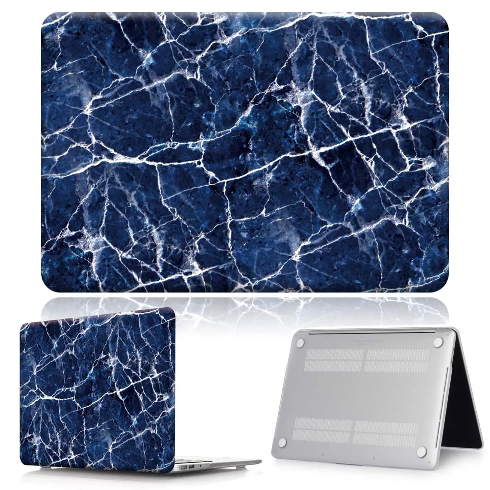 royal blue marble KK& LL для Apple MacBook Air Pro retina 11 12 13 15/Pro 13 15 жесткий чехол для ноутбука с сенсорной панелью+ клавиатура+ Защитная пленка для экрана - Цвет: royal blue marble