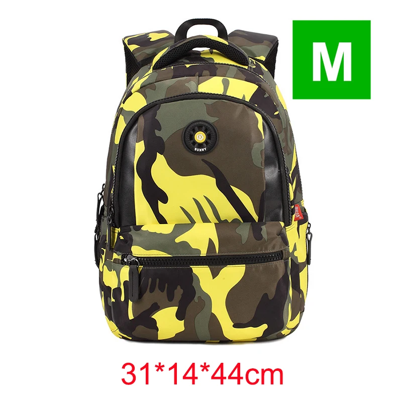 Yellow3 Новые популярные брендовые ортопедические камуфляжные детские школьные сумки, рюкзак для подростков, для мальчиков и девочек, сумка для ноутбука, ранец, сумка - Цвет: Yellow3
