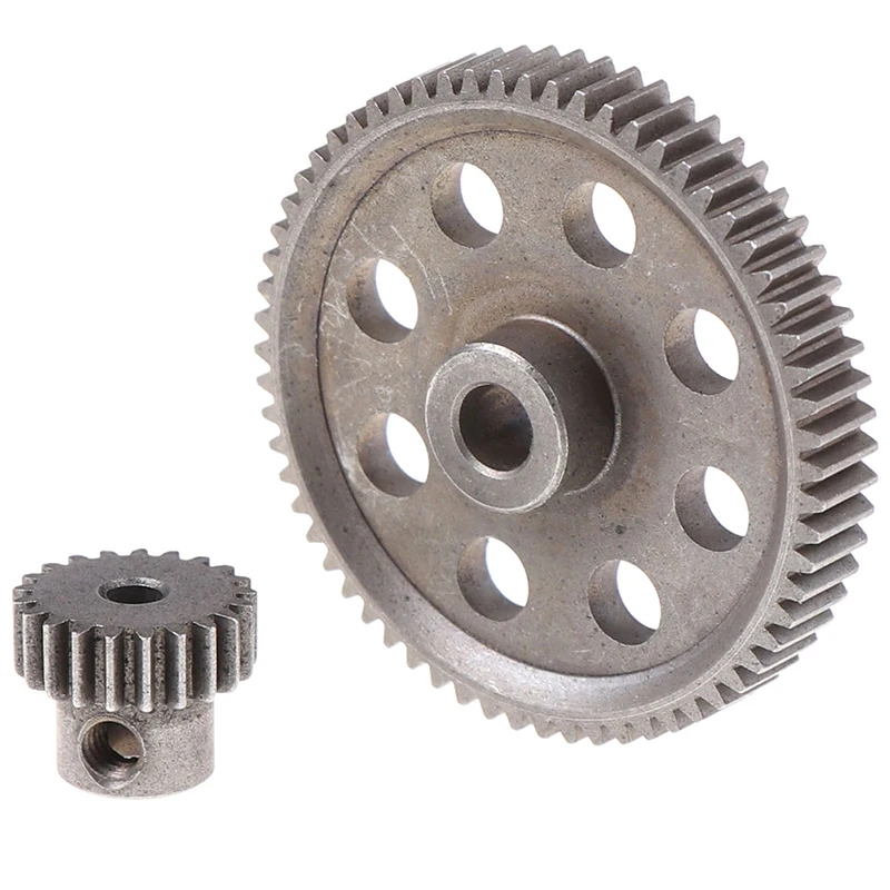 Differential Metal Main Gear 2pcs/Set (21t + 64t) 11184 & 11181 64t Motor Gear 21t Cap Circumference 1/10 94170 Car motor gear