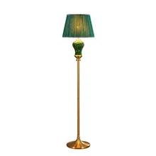 Фойе керамическая диммер Напольная Лампа в скандинавском стиле Европейский зеленый фарфор винтажный высокого класса Торшер для спальни комнаты гостиной H 165 см 2555