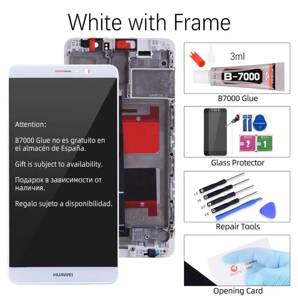 5,9 '' ЖК-дисплей для huawei mate 9, сенсорный ЖК-экран, дигитайзер с рамкой, дисплей для huawei mate 9, MHA-L29, замена - Цвет: with Frame White