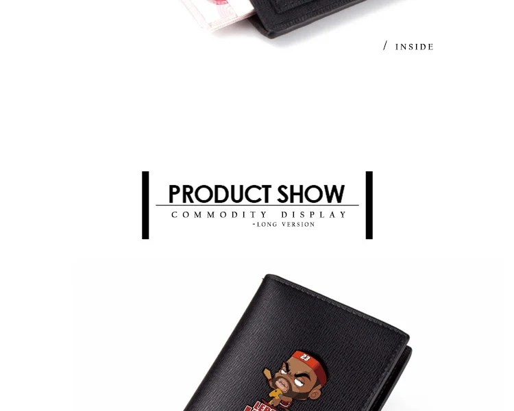 Cartoon Basketball Star Wallets LeBron James Harden Curry Bryant Purse Long Short Wallet Rose Durant (7)
