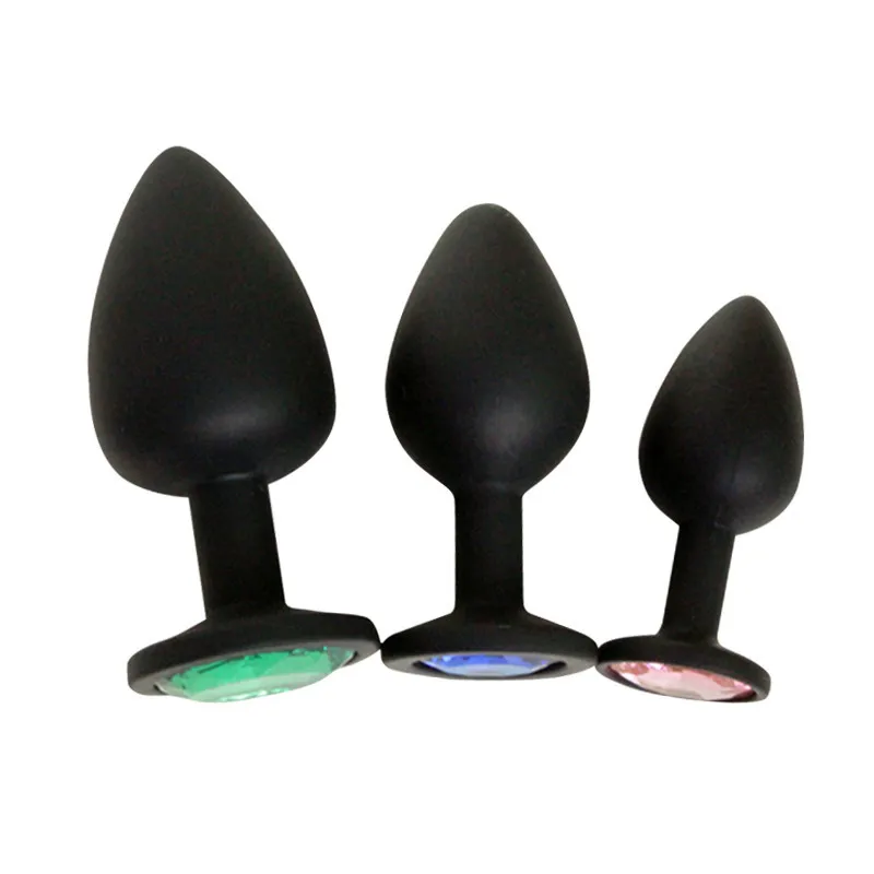 Small Medium Large Silicone Butt Plug with Crystal Jewelry Smooth Touch Anal Plug Anal Sex Toys for Woman Men Gay03