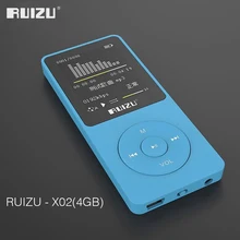 RUIZU-reproductor de MP3 ultrafino, versión en inglés, original, 2016 100%, 4GB de almacenamiento y pantalla de 1,8 pulgadas, puede jugar 80h, Original, RUIZU X02