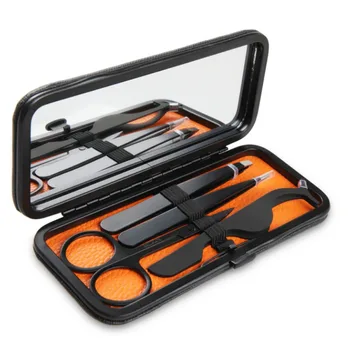 

4pcs/Set Black Eyebrow Tweezer Flat Tip Clip Curved Scissors Razor Trimmer Nose Eyelash Hair Removal