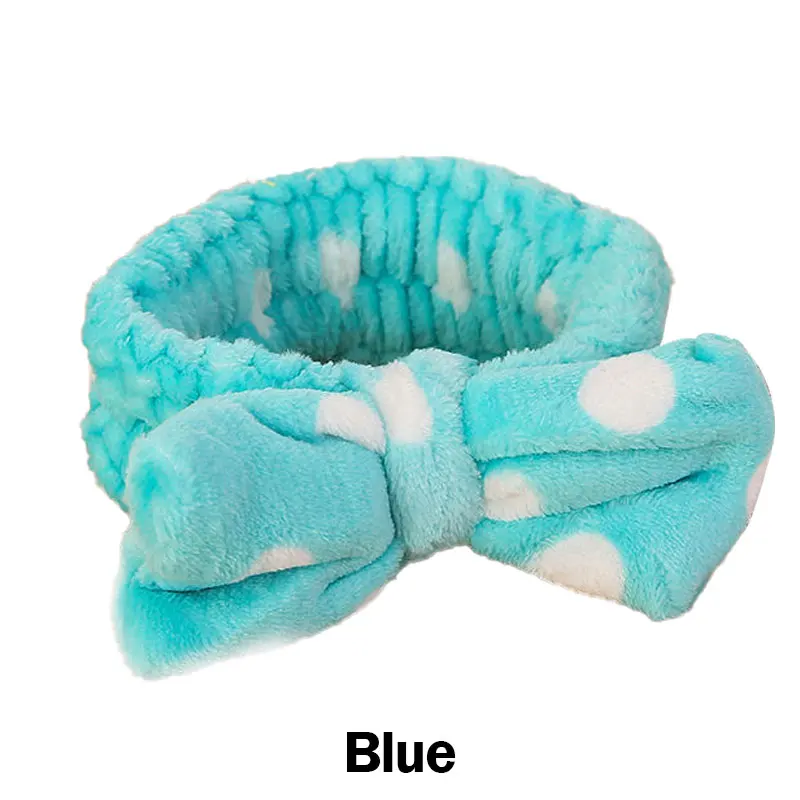 Lovely Newly Band Big Soft Bowknot Band Shower Makeup Headband Wash Elastic Dot Hair New Good Elasticity Comfortable Hair Tools