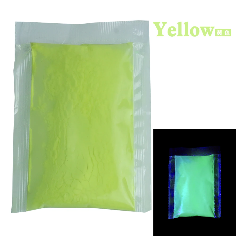 

10g Yellow Color Luminous Paint Fluorescence DIY Noctilucent Powder for Party Creative Glow In Dark Decorations