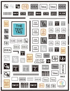 CA-622 серии 617-626 черно-белые буквенные дизайны крутые стикеры 3D на ногти nail Art Переводные картинки шаблон diy Инструменты для ногтей украшения - Цвет: CA-18