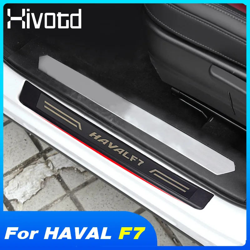 Hivotd Für Haval F7 F7X 2019 2020 Zubehör Tür Sills-verschleiss-platten-led Schutz Edelstahl Willkommen Pedale Auto Außen