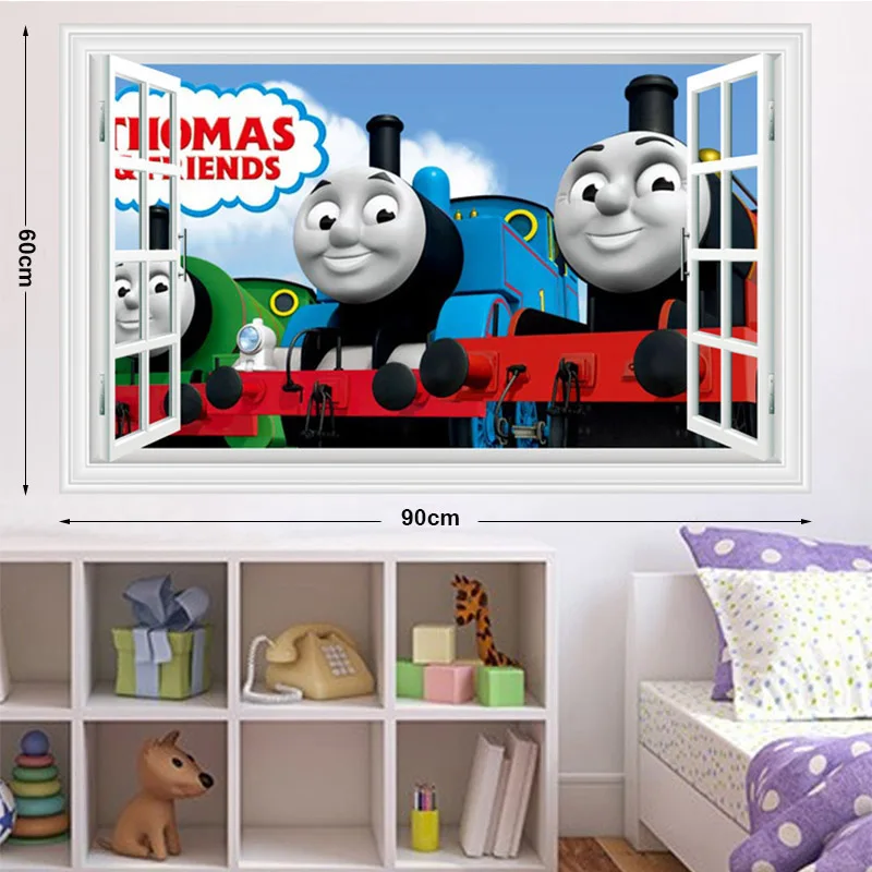 Томас 3D креативные настенные наклейки детская комната украшения настенные наклейки 3D эффект детская комната DIY украшения