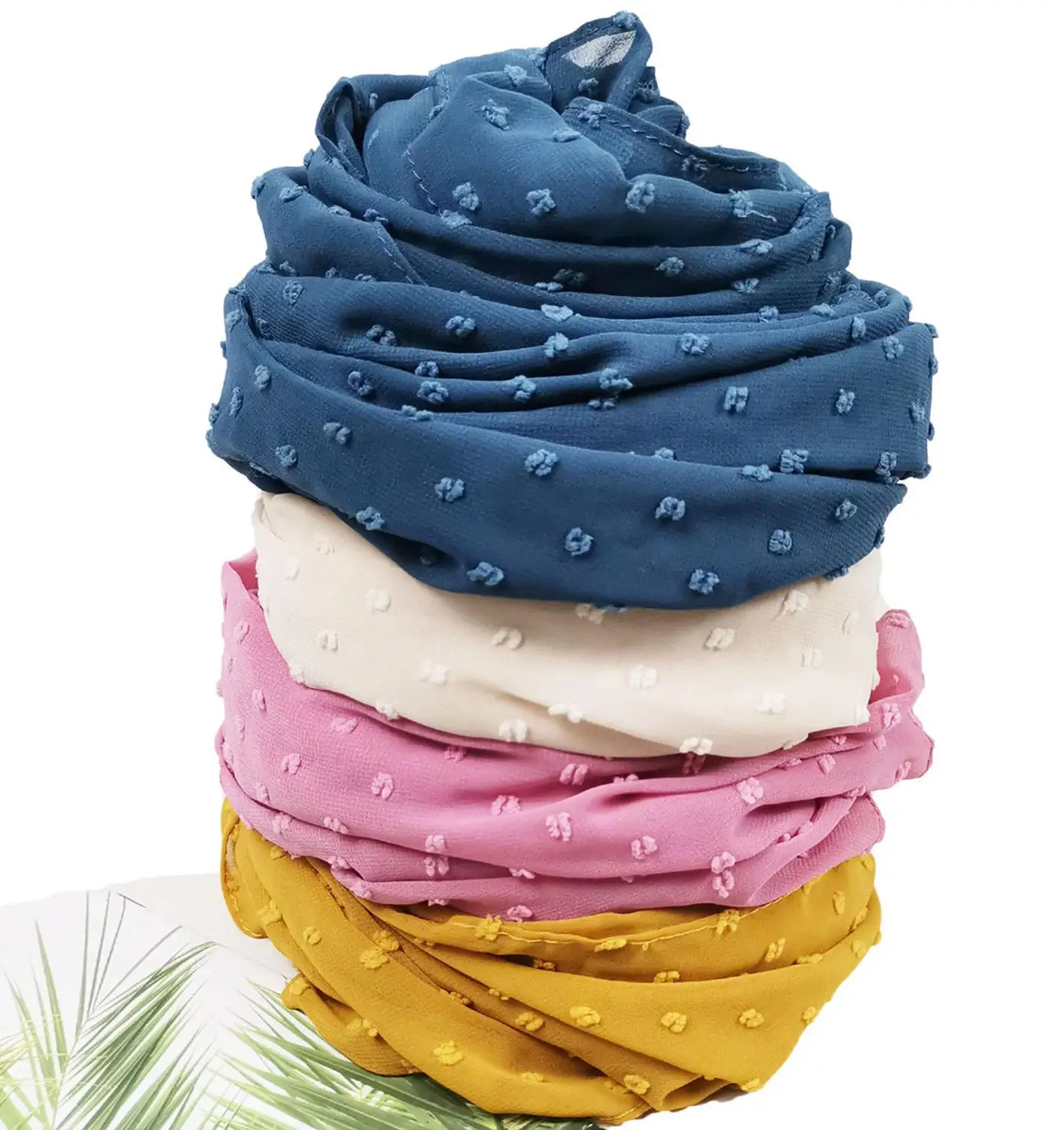 

2020 wild small fresh new hair ball chiffon pure color flocking chiffon long scarf silk scarf gauze scarf