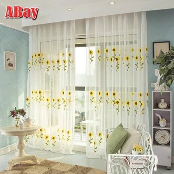 

Japan Style White Sheer Curtains Living Room Embroidery Tulle On The Window Curtains for Bedroom Floral Home Decoration Drapes