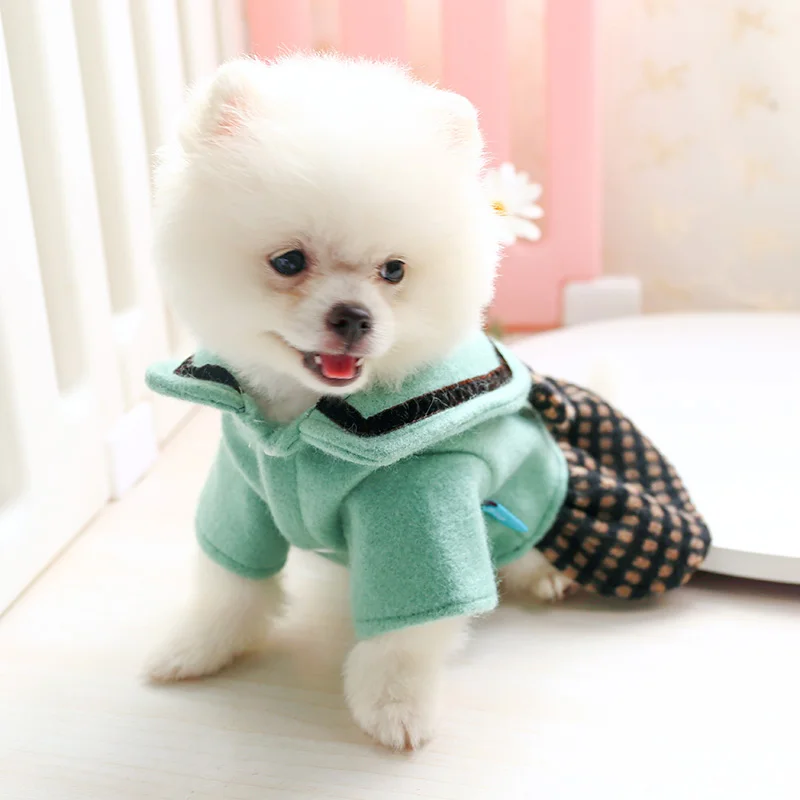 熊耳朵翻领裙_7711