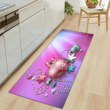 

Christmas Pattern Kitchen Mat Home Decorative Hallway Carpet Bedroom Entrance Door Floor Rug 3D Bathroom Anti-Slip Doormat