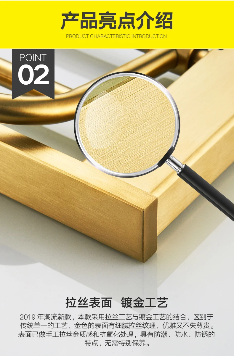 MTTUZK 304 стойка для полотенец из нержавеющей стали, вешалка для полотенец, матовый золотой набор аксессуаров для ванной комнаты, крючок для халата, туалетная щетка аксессуары для ванной комнаты