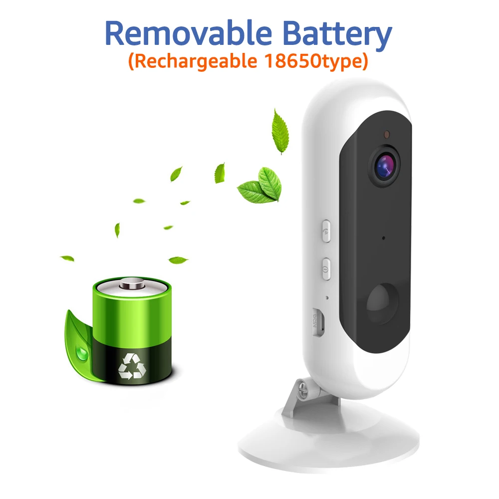  1080p HD Battery Security IP Camera Wireless Home Security WiFi Camera Audio Intercom PIR SD Card H - 4.00008E+12