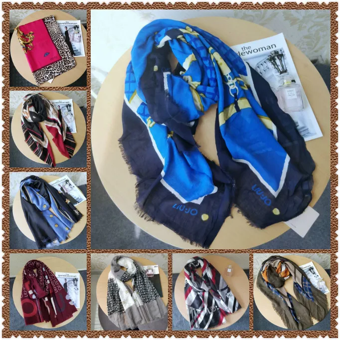 

Итальянская мода, популярный логотип, женский роскошный шарф, шаль с затенением, дизайн двойного назначения, шарф для показа шеи, темперамент