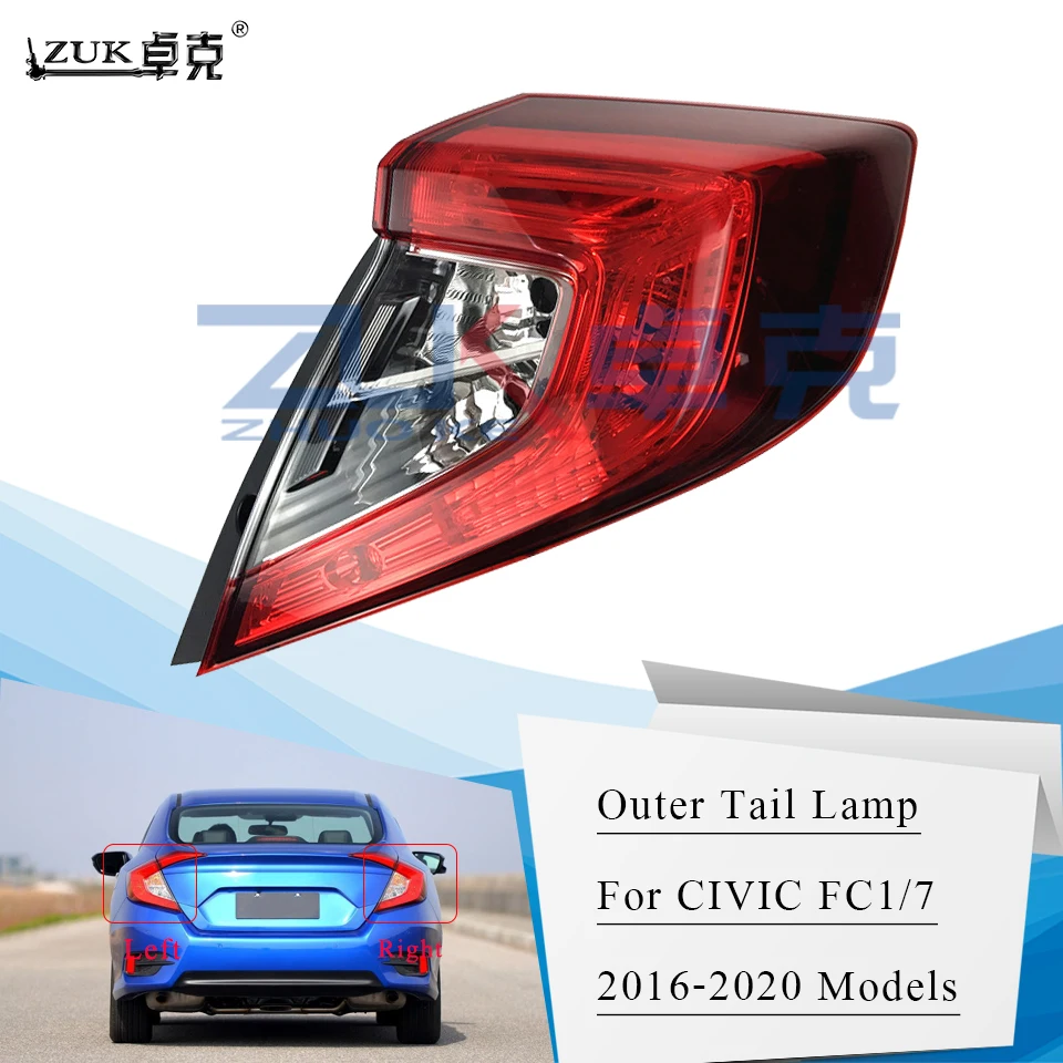 Внешний задний фонарь ZUK в сборе для Honda CIVIC FC1/7 галогенные задние фары заднего бампера