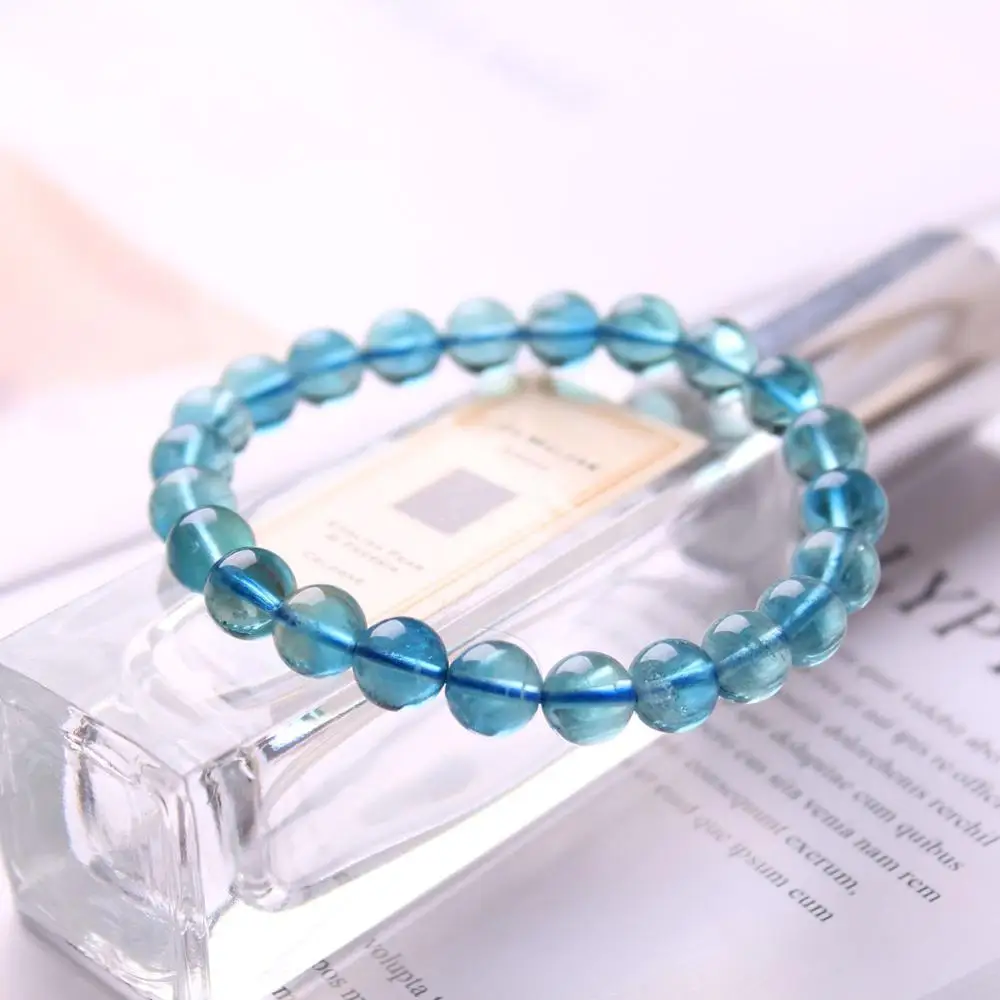 

Natural gemstone blue fluorite crystal bracelet, yoga health energy bracelet, fashionable lady lucky jewelry gift