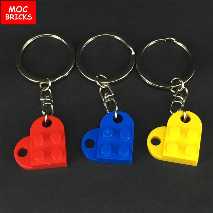 MOC 2x3 красный и синий желтый любовь сердце для любовника брелок 3176 021 2 Новые