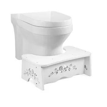 

White Squatting Toilet Stool Bathroom Squat Toilet Stool 7 inch Protect Your Gut Healthy