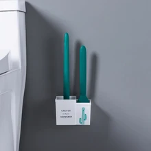 2 шт., щетка для унитаза в форме кактуса с длинной ручкой, мягкая щетка для туалета, щетка для чистки ванной комнаты, настенная щетка и держатель, набор