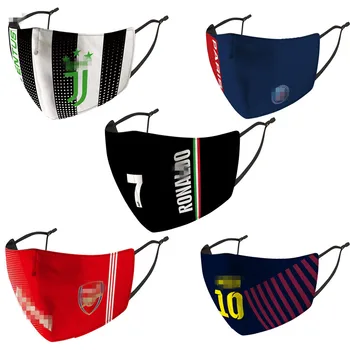 

Kids Sports Soccer Mask Club Mouth Mask Football Teams Face Masks Anti Dust Reusable Ice Silk Fabric Mouth Masks With Filters