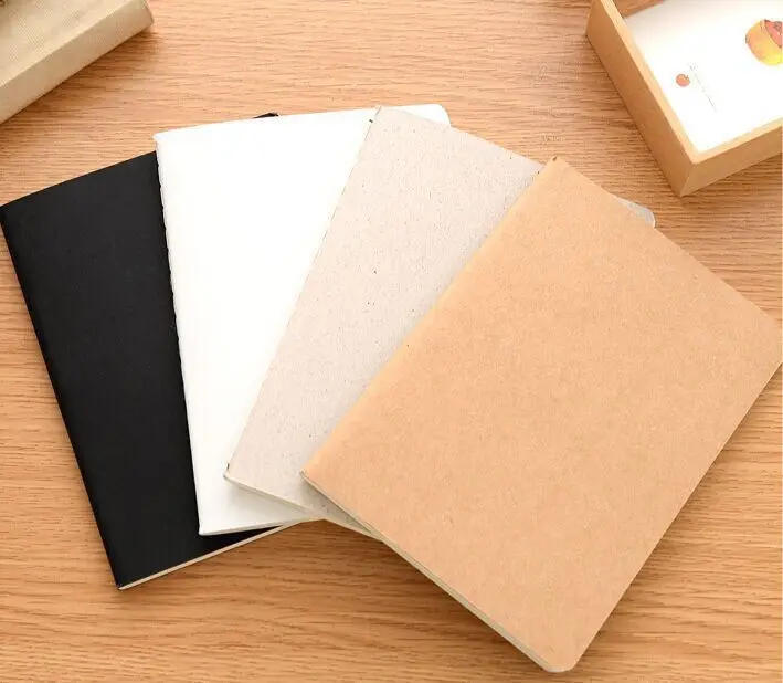 

Notebook Sketchbook small size 44 sheets Solid color Kraft paper cover Notebook blank page