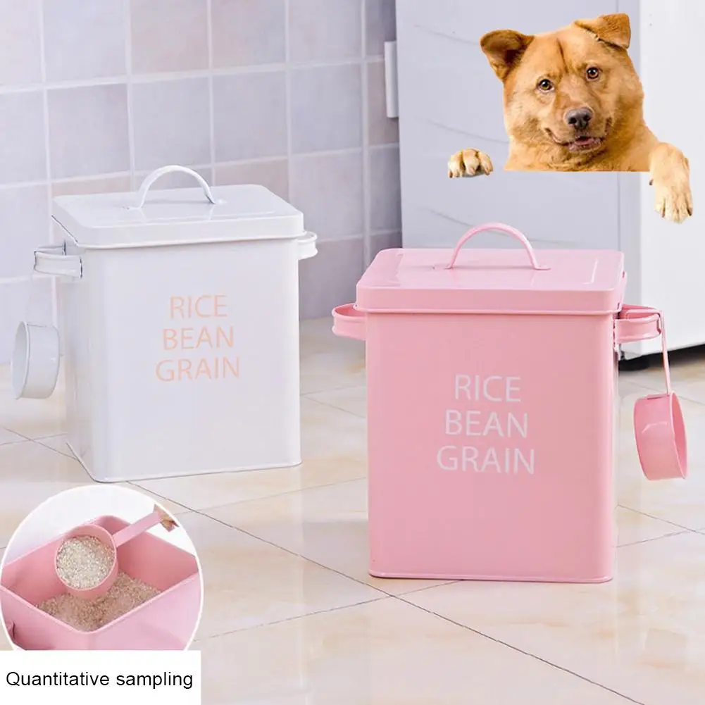 Rice Bucket Pet Dog Food Sealed Storage Tank Moisture-proof Barrel with Spoon Tools | Дом и сад