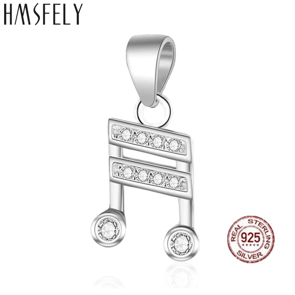 

HMSFELY Real 925 Sterling Silver Music Symbol Pendant DIY Charm Bracelet Dangles Findings For Women Necklace Jewelry Making Charms Accessories