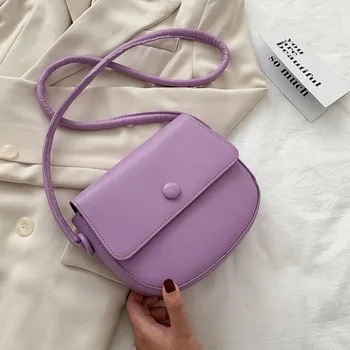 

Small Candy Color PU Leather Crossbody Bags For Women 2020 Shoulder Handbags Female Summer Cross Body Luxury Round Purses bag