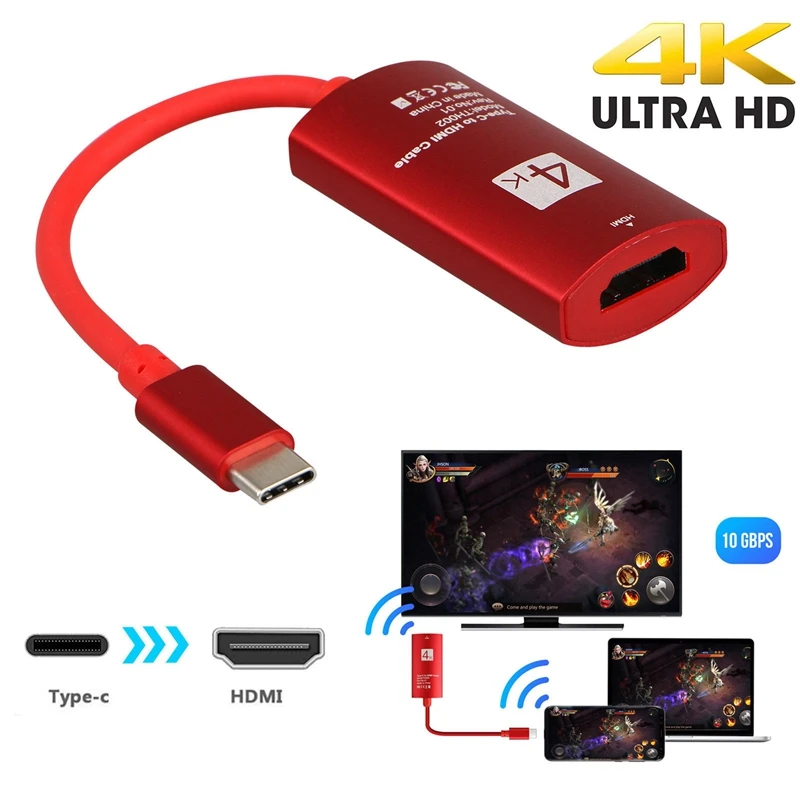 USB C адаптер Type для HDMI HDTV 4K x 2K UHD Samsung Galaxy S9 S8 + Note 8 20 см|Кабели передачи данных| |