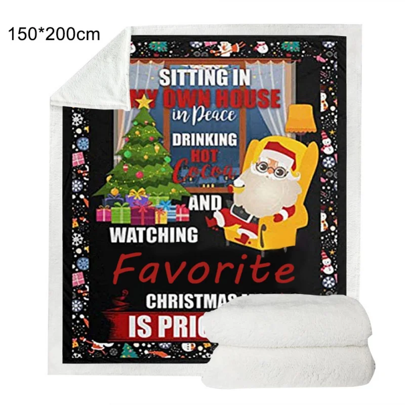 Это рождественское одеяло для просмотра фильмов, двустороннее утепленное одеяло, супер мягкое уютное теплое плюшевое одеяло для детей