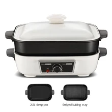 Бытовая мультиплита, многофункциональная электрическая кастрюля для приготовления пищи, электрическая плита для жарки, сковорода-гриль, мясо, одна машина 220 В