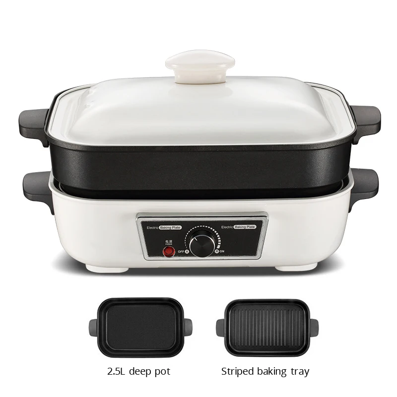 

Household Multicooker Multifunctional Electric Cooking Pot Electric Hot Pot Cooker Frying Pan Grilled Meat One Machine 220V