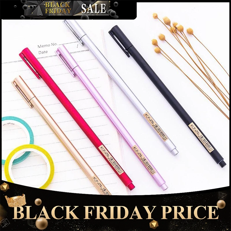 

0.5mm Solid Color Simulate Metal Surface Gel Pen with Black Refill