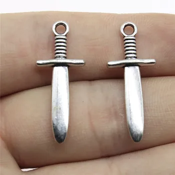 

WYSIWYG 8pcs 30x12x4mm Sword Charm Pendants For Jewelry Making Antique Silver Color Sword Pendants Charm Sword