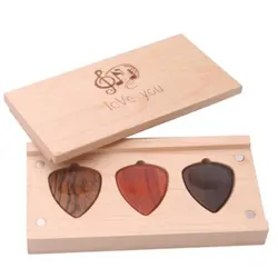 1pc Guitar Pick Holder Wooden Plectrum Guitar Case Personalized Mediator Storage Box Bass Pack Jazz Gift