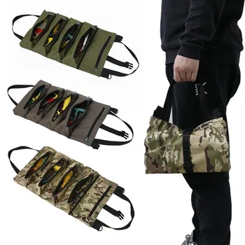 

500*290mm Canvas Tool Bag Roll Pouch Multi-purpose Zipper Hardware Tool Storage Bag Pocket Hanging Portable Toolbag Wholesale