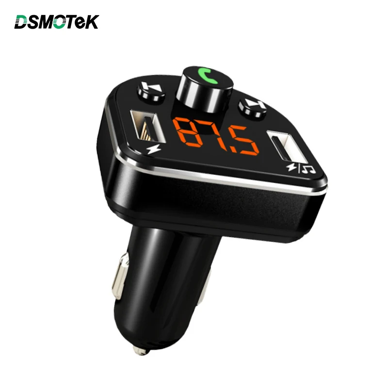 DSMOTEK беспроводной автомобильный FM Tansmitter Bluetooth 4,2 Handsfree автомобильный комплект MP3-плеер двойной USB зарядка телефона DC 12 В FM модулятор