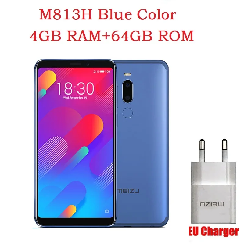 Официальный Meizu M8, глобальная версия, V8, 4 ГБ, 64 ГБ, MTK Helio P22, четыре ядра, мобильный телефон, 5,7 дюймов, HD 720p экран, две sim-карты, мобильный телефон - Цвет: EU Blue 4G 64G