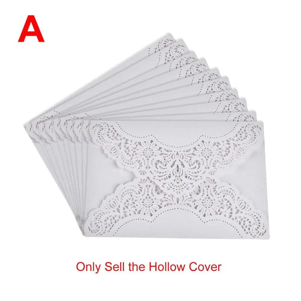  10PCS Hollow Laser Cut Wedding Invitations Card Personalized Custom With Free Envelope & Seals Wedd