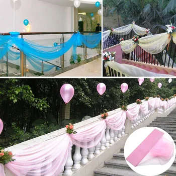 

5/10M Transparent Tulle Fabric Hard Yarn Fabric Home Party DIY Curtain Background Wall Wedding Arch Chair Table Skirt Decoration