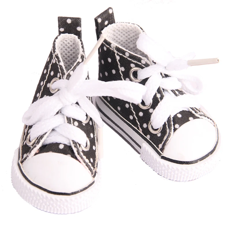 5cm Canvas Shoes For EXO Nancy Doll Hand Made 12 Colors Dot Mini Canvas Shoes Sneakers For DIY Cotton Russia Doll Girl Best Gift 6