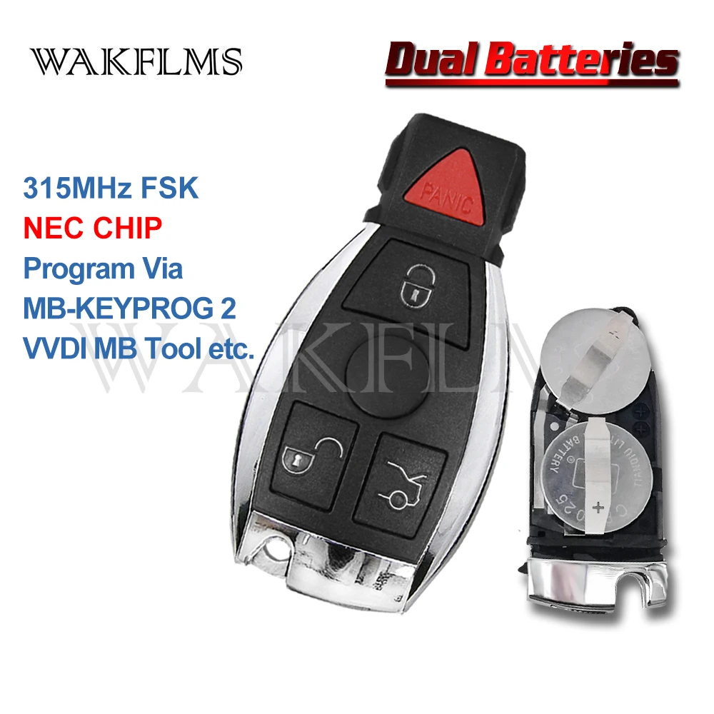

3 Buttons 315MHz NEC Smart Remote Key Fob for Mercedes Benz A B C Class 2000-2014 WIth Panic