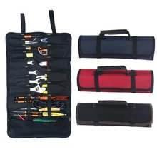 Multifunction Roller Tool Bags Oxford Canvas Practical Handles Bags Chisel Electrician Carrying Toolkit Instrument Package Case