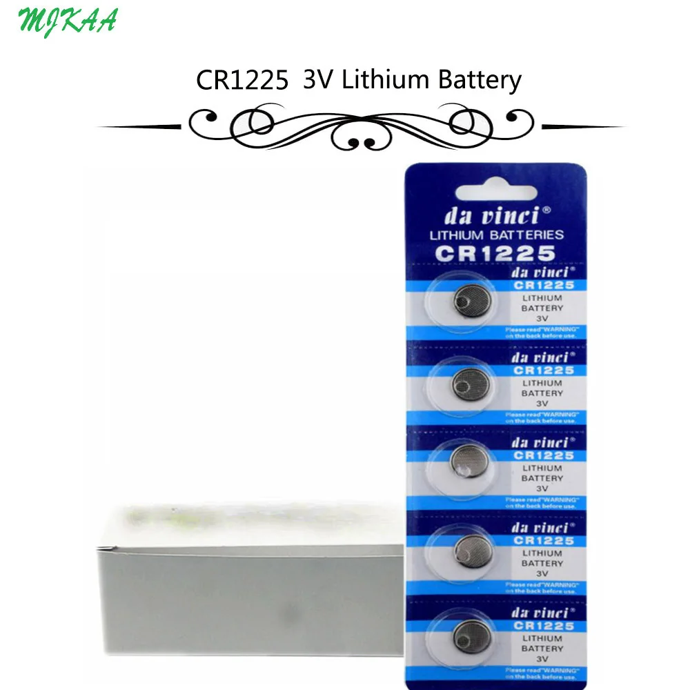 100pcs=20card Cr1225 Button Batteries Lm1225 Br1225 Kcr1225 Cell Coin