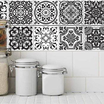 

20pcs Tiles Sticker Retro style Decals Oilproof PVC Home Kitchen Bathroom