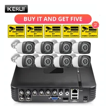 KERUI AHD система камер домашней безопасности 8CH DVR комплекты аудио запись HDMI CCTV система видеонаблюдения набор с 8 шт. 4MP камера