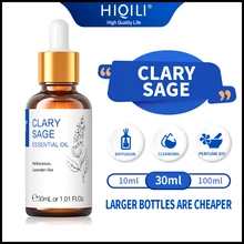 

30ML Premium Clary Sage Essential Oils HIQILI Pure Natural Plant Aromatherapy Diffuser Oil Lavender Jasmine Eucalyptus Vanilla